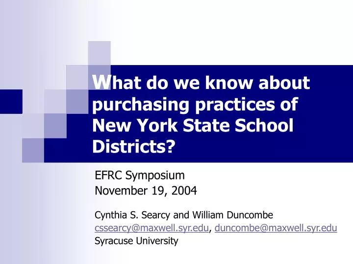 w hat do we know about purchasing practices of new york state school districts