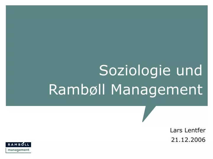 soziologie und ramb ll management