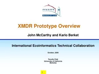 XMDR Prototype Overview