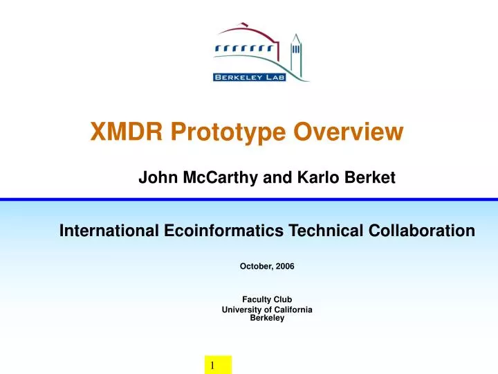 xmdr prototype overview
