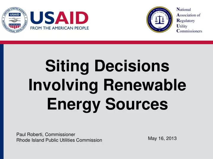 siting decisions involving renewable energy sources