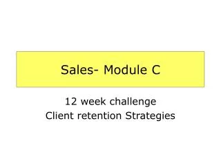 Sales- Module C
