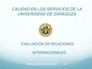 calidad en los servicios de la universidad de zaragoza