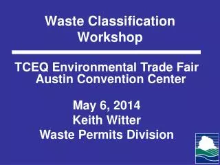 Waste Classification Workshop