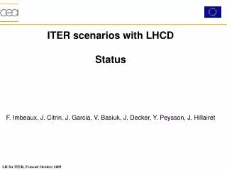 ITER scenarios with LHCD Status