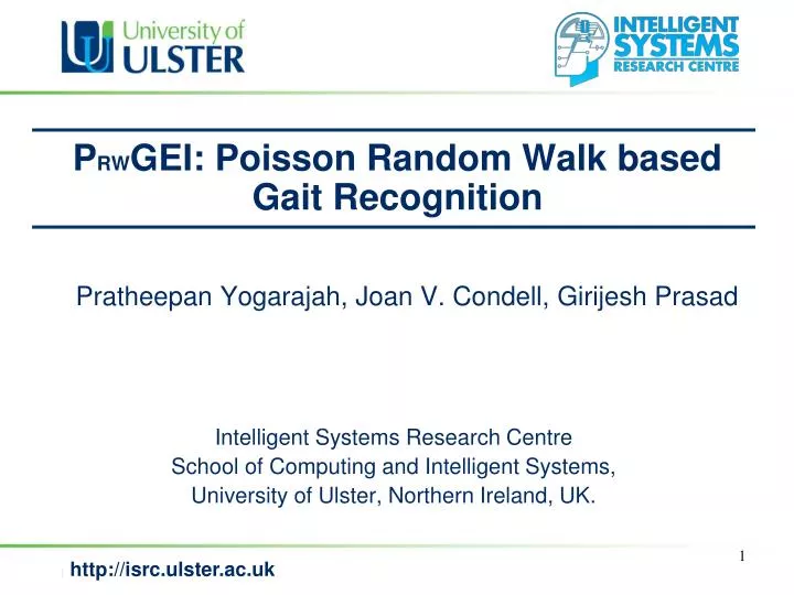 p rw gei poisson random walk based gait recognition
