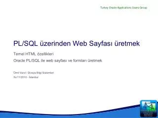 pl sql zerinden web sayfas retmek