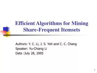Efficient Algorithms for Mining Share-Frequent Itemsets