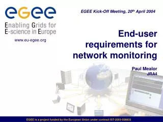 End-user requirements for network monitoring Paul Mealor JRA4