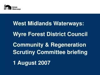 West Midlands Waterways: Wyre Forest District Council