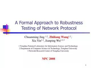 A Formal Approach to Robustness Testing of Network Protocol