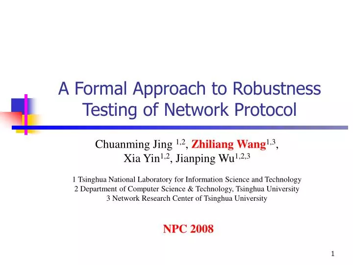 a formal approach to robustness testing of network protocol