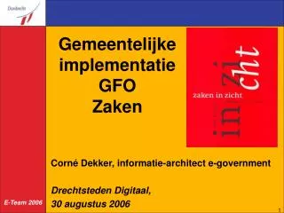 gemeentelijke implementatie gfo zaken