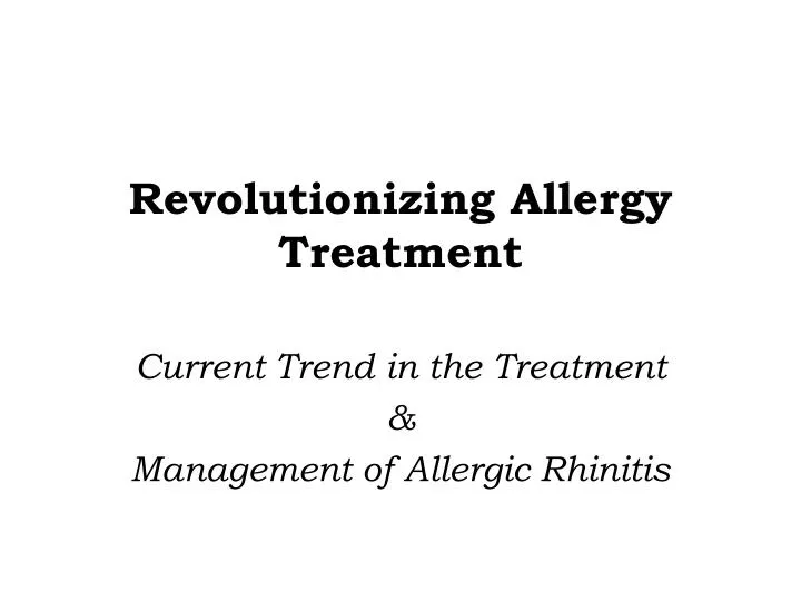 revolutionizing allergy treatment