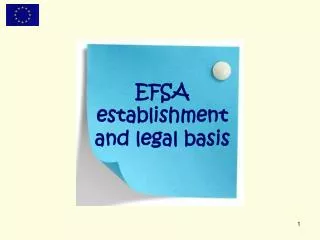 EFSA establishment and legal basis
