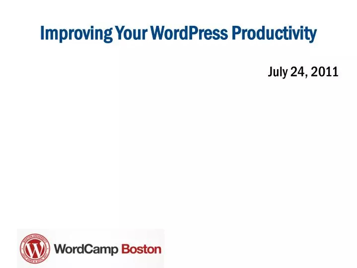 improving your wordpress productivity