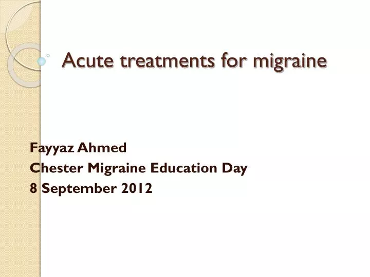 acute treatments for migraine