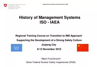 History of Management Systems ISO - IAEA