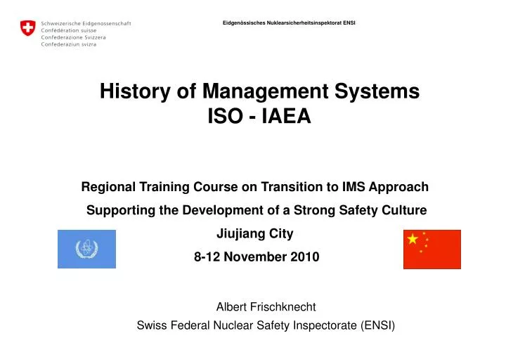 history of management systems iso iaea