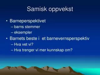 samisk oppvekst
