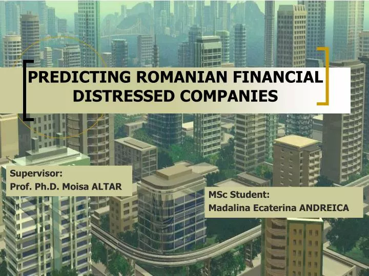 predicting romanian financial distressed companies