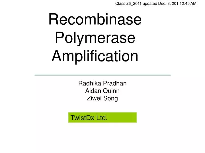 recombinase polymerase amplification
