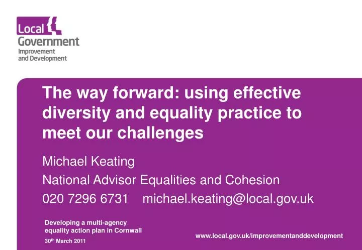the way forward using effective diversity and equality practice to meet our challenges