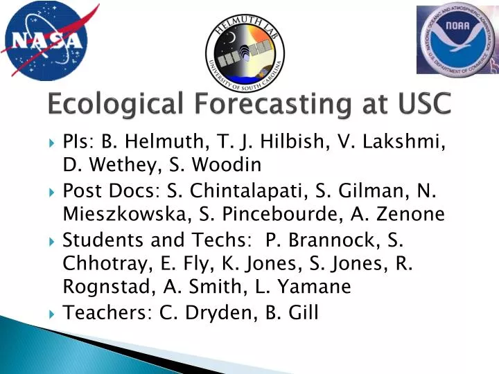 ecological forecasting at usc