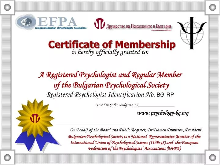 certificate of membership