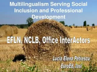 Multilingualism Serving Social Inclusion and Professional Development