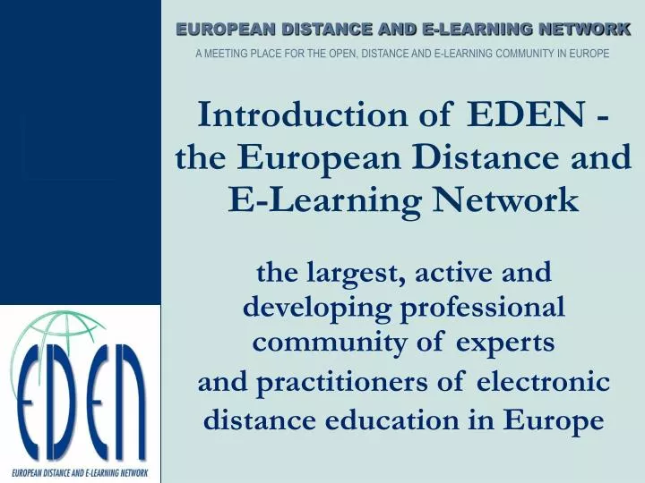 introduction of eden the european distance and e learning network