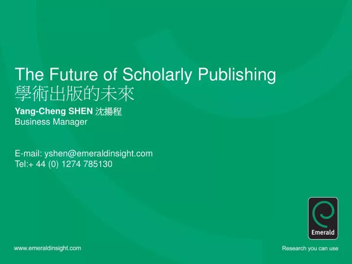 the future of scholarly publishing