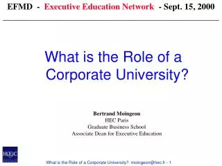 What is the Role of a Corporate University?