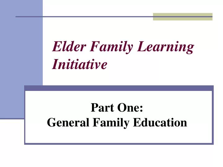 elder family learning initiative