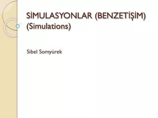 s mulasyonlar benzet m simulations