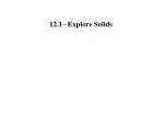 12.1– Explore Solids