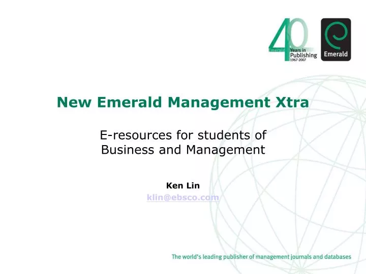 new emerald management xtra e resources for students of business and management