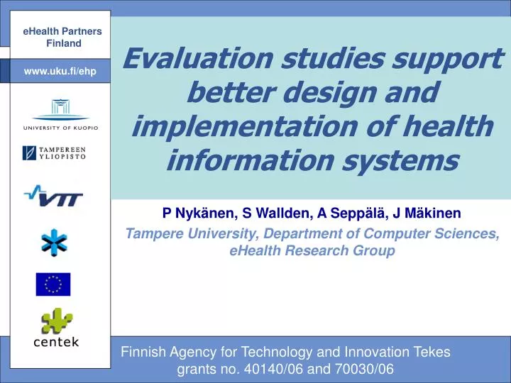 evaluation studies support better design and implementation of health information systems