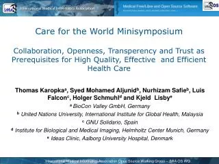Care for the World Minisymposium