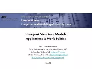 Emergent Structure Models: Applications to World Politics