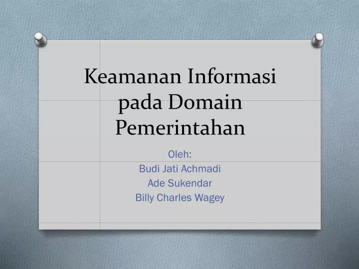 keamanan informasi pada domain pemerintahan