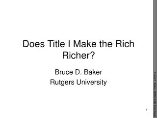 Does Title I Make the Rich Richer?