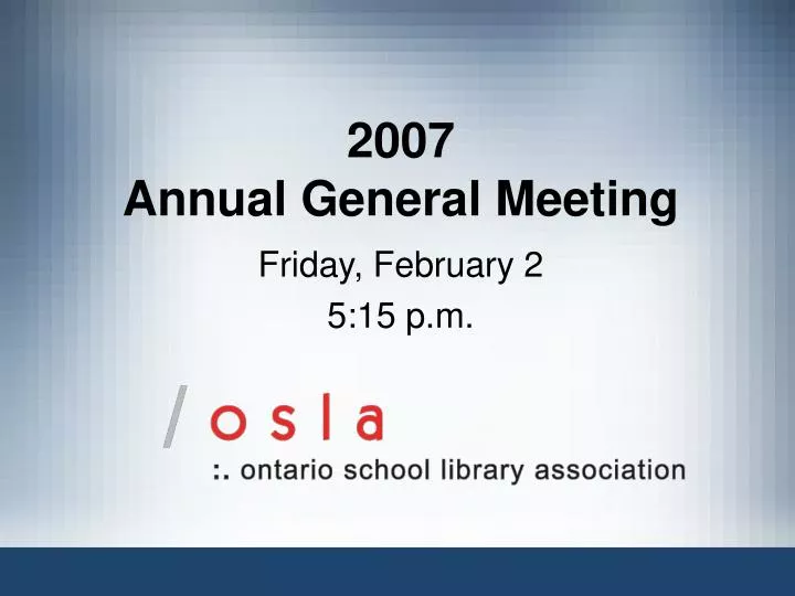 2007 annual general meeting
