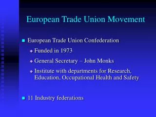 European Trade Union Movement
