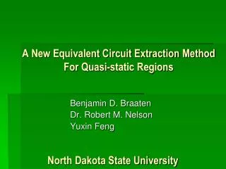 A New Equivalent Circuit Extraction Method For Quasi-static Regions