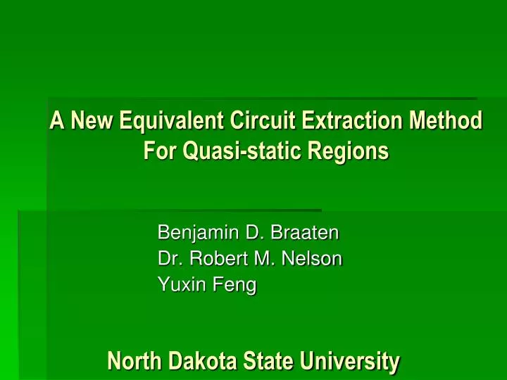 a new equivalent circuit extraction method for quasi static regions