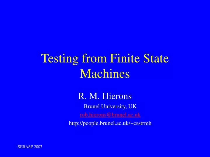testing from finite state machines