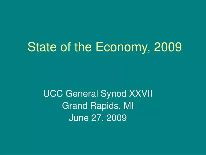 state of the economy 2009