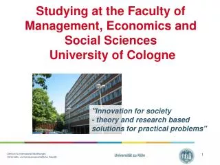 Studying at the Faculty of Management, Economics and Social Sciences University of Cologne