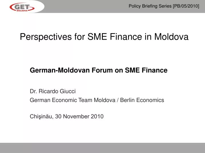 perspectives for sme finance in moldova